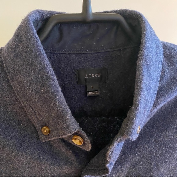 J.Crew Wool-Cotton Shirt, Navy - Picture 2 of 5